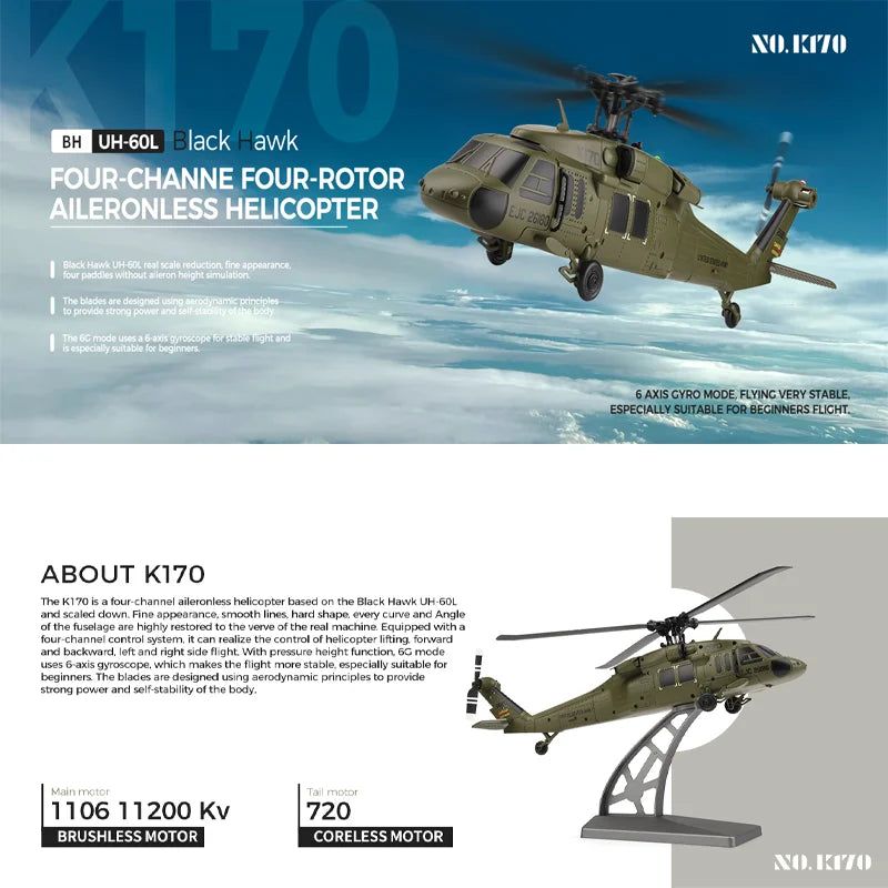 WLtoys K170 RC Helicopter &ndash; 6-Axis Gyroscope Stability