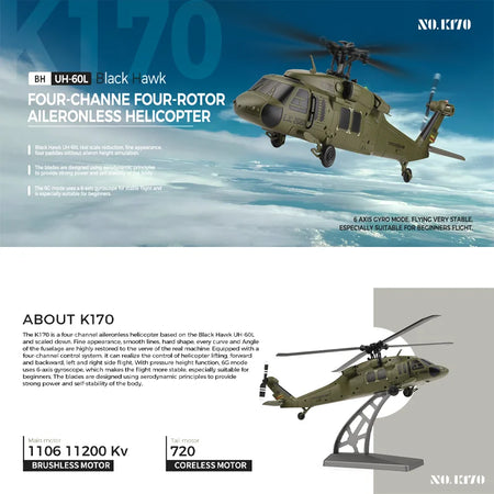 WLtoys K170 RC Helicopter &ndash; 6-Axis Gyroscope Stability