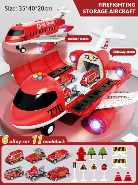 Airplane Toy Model Set &ndash; Multi-Function Inertia Movement red 6pcs car