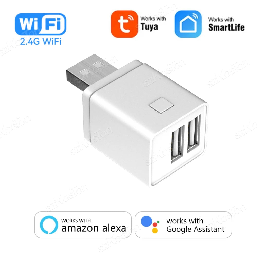Tuya WiFi/Zigbee Smart USB Adapter with App Control and Voice Assistance WiFi-2USB Ports
