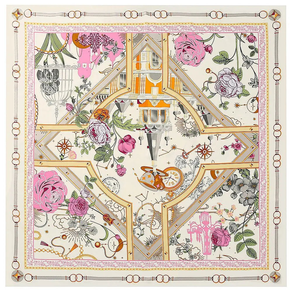 POBING Silk Scarf &ndash; Luxurious Back Garden Print
