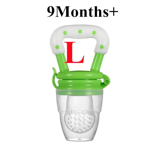 DHDH Baby Fruit and Vegetable Teether Silicone Pouches for Infants Green-L