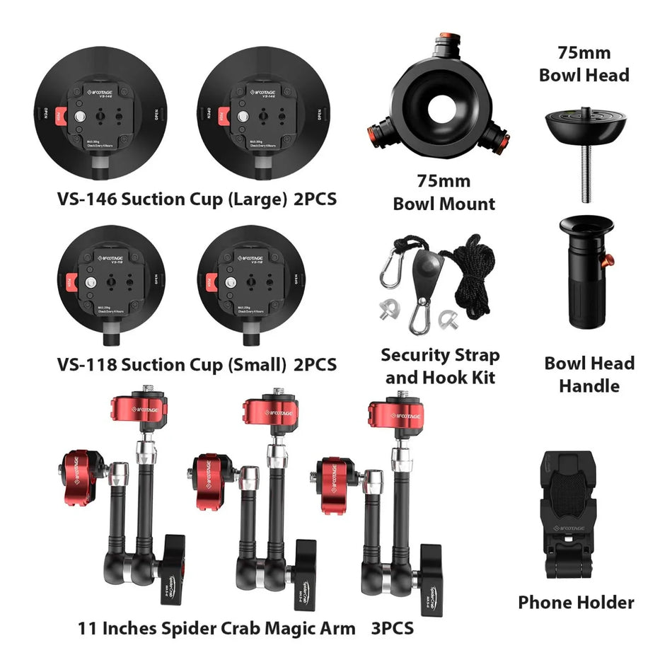 IFOOTAGE VM-I Camera Car Mount &ndash; Heavy Duty 99 Lbs Payload