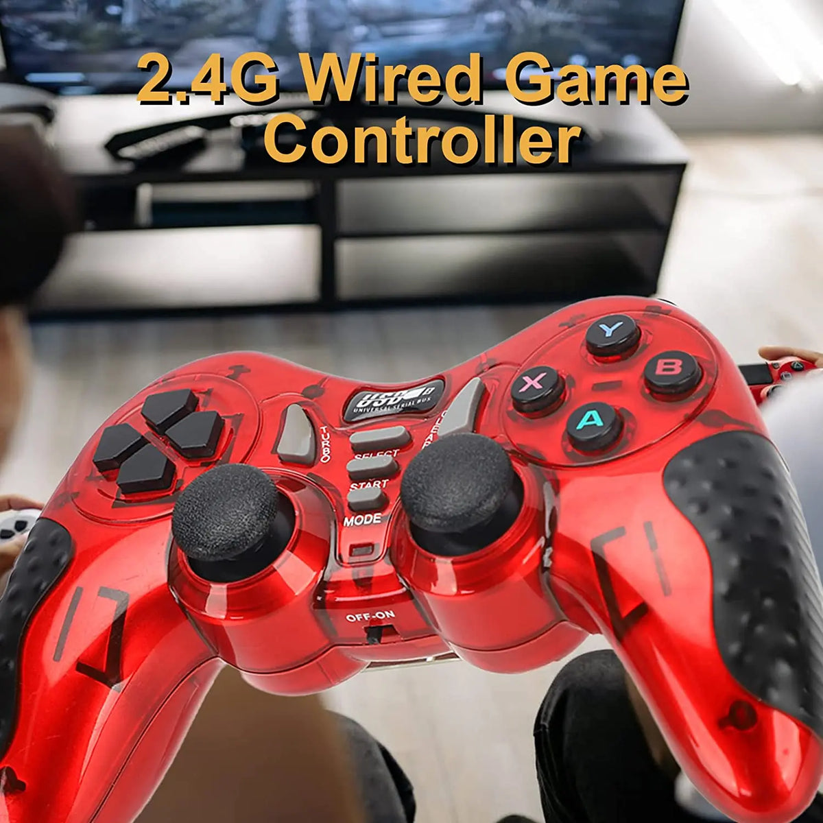 DIWROLY Sony PS3 Controller &ndash; Dual-Vibration Turbo USB Wired Gamepad