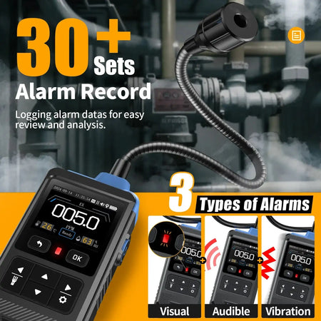 FNIRSI GD02 Gas Leak Detector 50000ppm Alarm Methane Propane