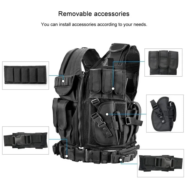 Swat Army Tactical Vest Jungle Combat &ndash; Durable 600D Poly