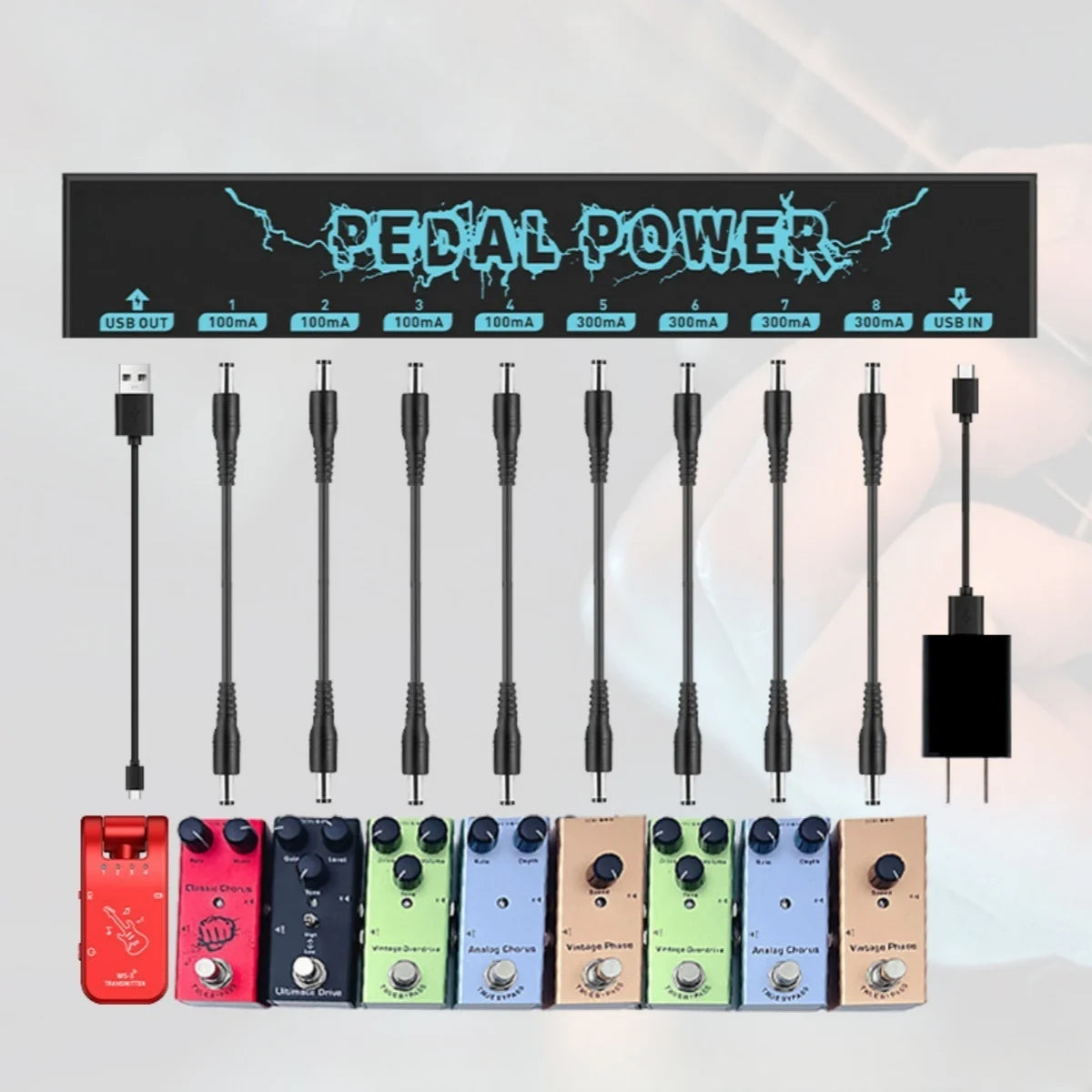 Guitar Pedal Power Supply Portable &ndash; 8 Isolated DC Outputs