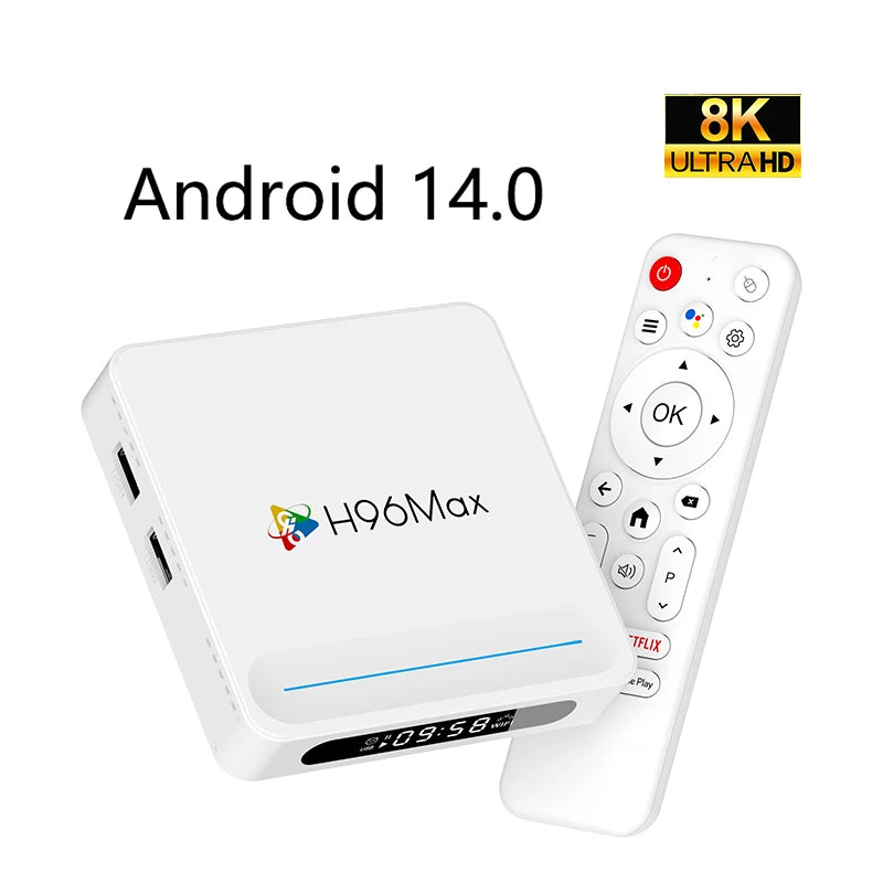 H96 MAX H618 PLUS - 8K Android 14 WiFi6 Voice Assistant