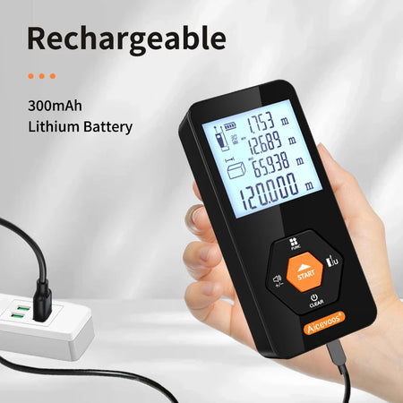 Aicevoos Rechargeable Digital Laser Rangefinder - Accurate Distance Meter up to 120M