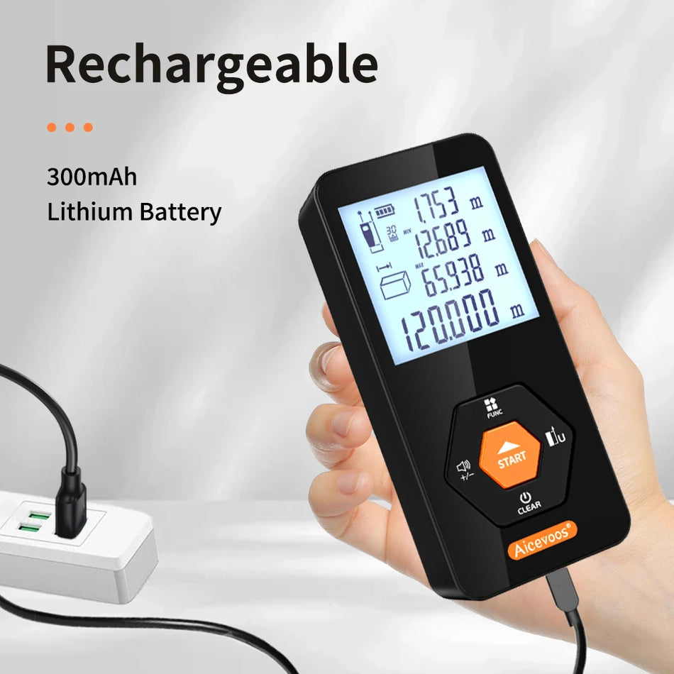 Aicevoos Rechargeable Digital Laser Rangefinder - Accurate Distance Meter up to 120M