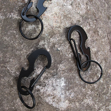 Multipurpose Stainless Steel Key Ring &amp; Bottle Opener Carabiner Tool