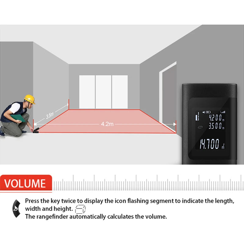40m Protable Laser Distance Meter &ndash; Rechargeable Backlight
