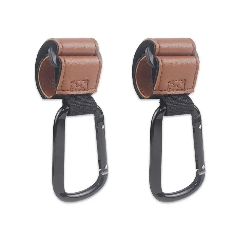 Baby Stroller Hooks &ndash; 360 Degree Rotatable Organizer Brown 2pcs
