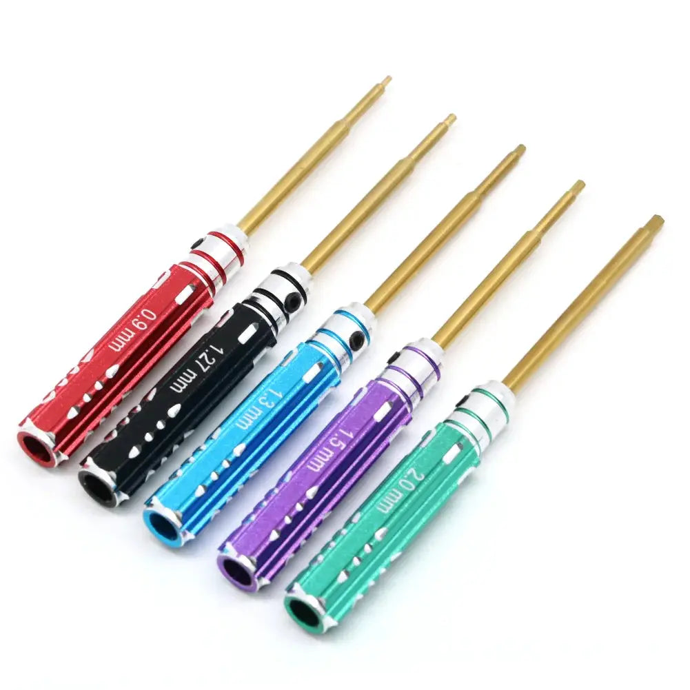 5pcs/set RC Mini 0.9mm 1.27mm 1.3mm 1.5mm 2.0mm Hex Screw Driver Set Titanium Screwdriver for Axial SCX24 1/24 RC Crawler Truck by InterCyprus Trading Ltd