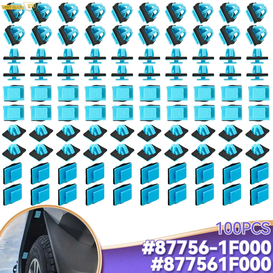 100PCS For Hyundai Santa Fe Tucson KIA Sportage Wheel Arch Trim Clips Fastener 87756-1F000 Replacement Kit by InterCyprus Trading Ltd
