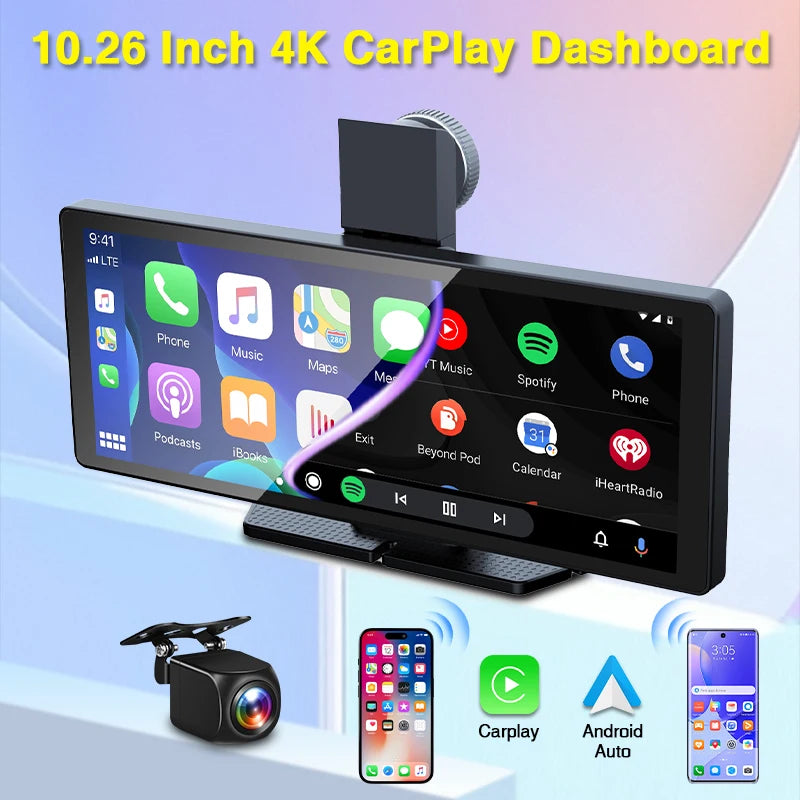 Develuck 10.26 palcová ADAS kamera do auta přední 4K, zadní 1080P, IPS displej pro bezpečnou jízdu