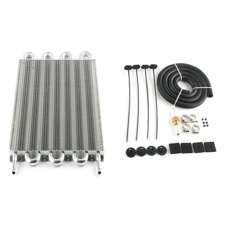 Universal 8 Row Aluminum Transmission Radiator Oil Cooling / 10 Inch 12V Car Air Conditioning Electronic Slim Fan Cool Kit by InterCyprus Trading Ltd