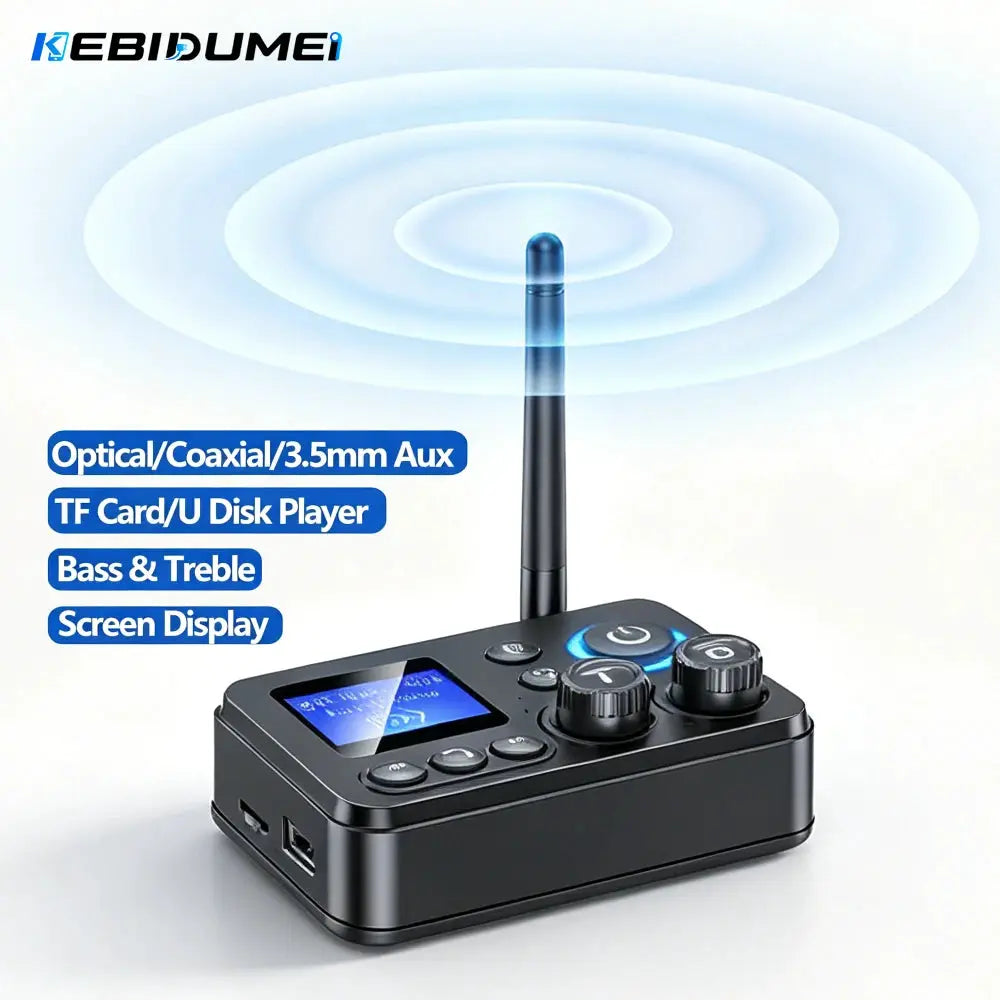 KEBIDUMEI Bluetooth 5.4 Receiver Transmitter Optical Coaxial 3.5mm Aux TF/U Disk Wireless Music Player Adapter For Car Speaker by InterCyprus Trading Ltd