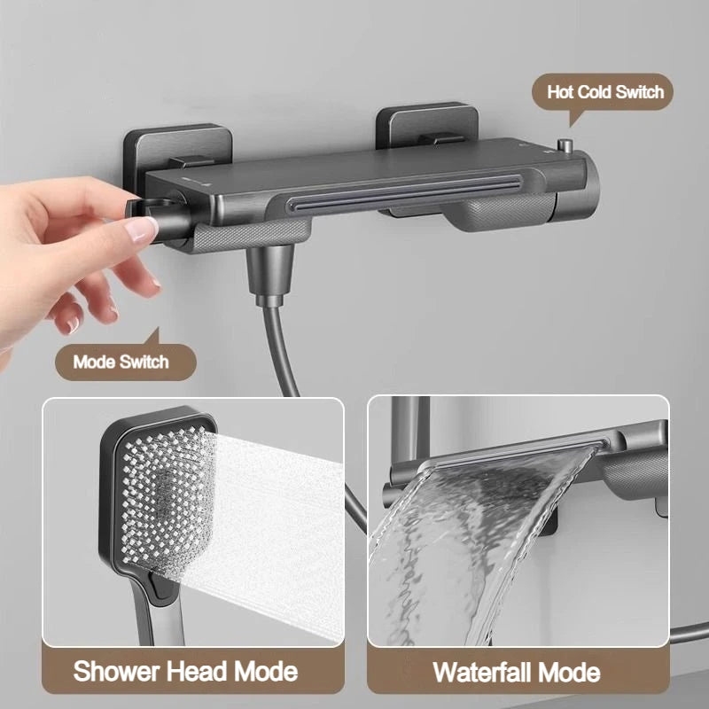 Vandfald Badekar Vandhane Sæt – Væghængt Messing Mixer