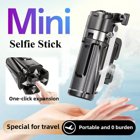 LISCN P25 Mini Portable Selfie Stick with Anti-Shake Quadpod and Wireless Remote