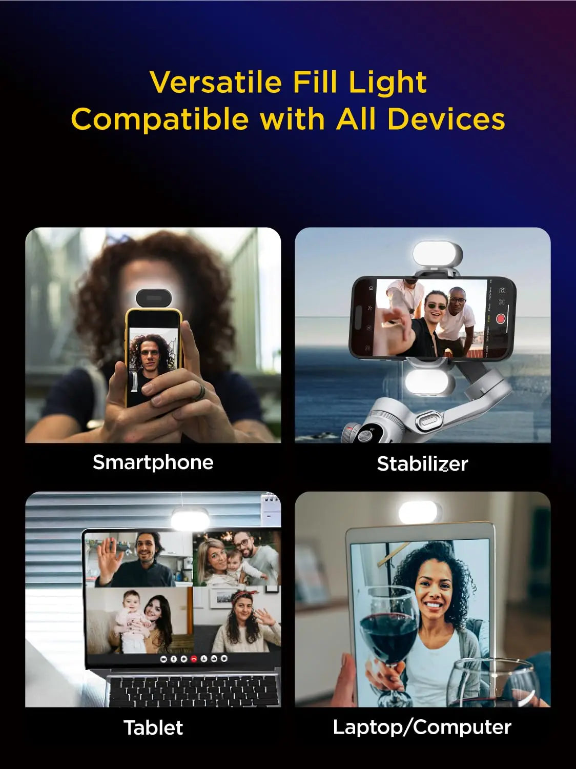 AOCHUAN RGB Magnetic Fill Light &ndash; Adjustable Brightness and Color Options