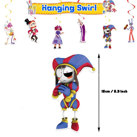 Amazing Digital Circus Party Tableware &amp; Decorations spiral-6pcs