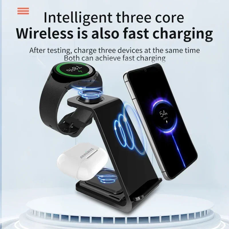 VIKEFON 30W 3-In-1 Wireless Charger Stand &ndash; Fast Charge