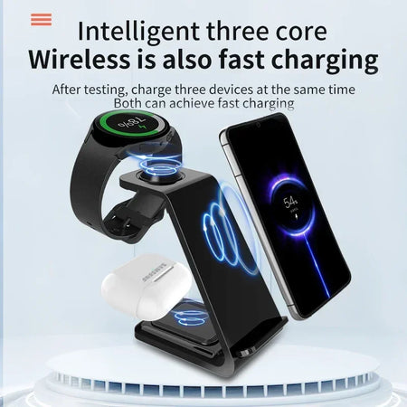 VIKEFON 30W 3-In-1 Wireless Charger Stand &ndash; Fast Charge