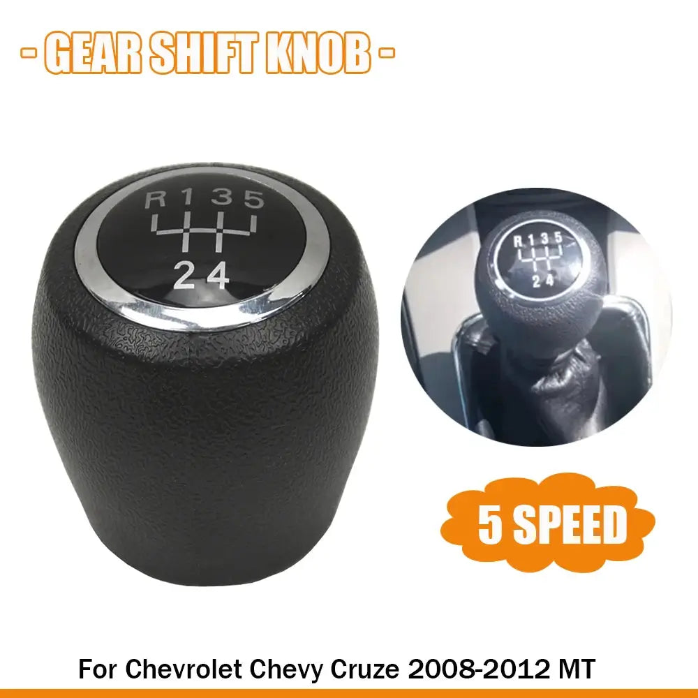 Gear Shift Knob with PU Leather Boot for Chevrolet Cruze 5/6 Speed Manual by InterCyprus Trading Ltd
