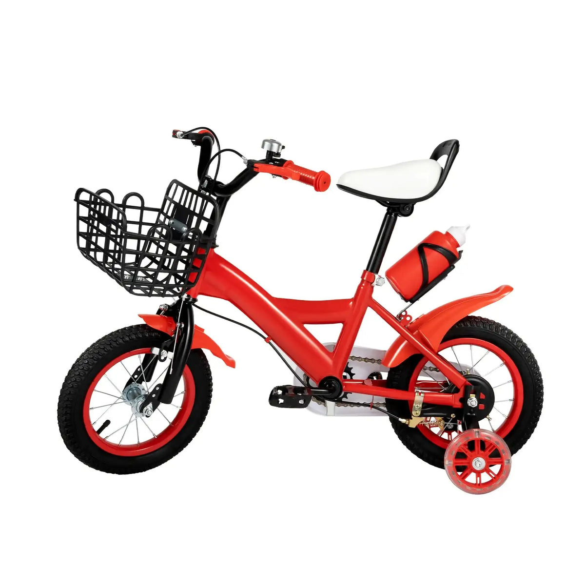 Kinderfiets, 12 inch, met steunwielen en opbergmand, dual Kinderfiets, 12 inch, met steunwielen en opbergmand, dual