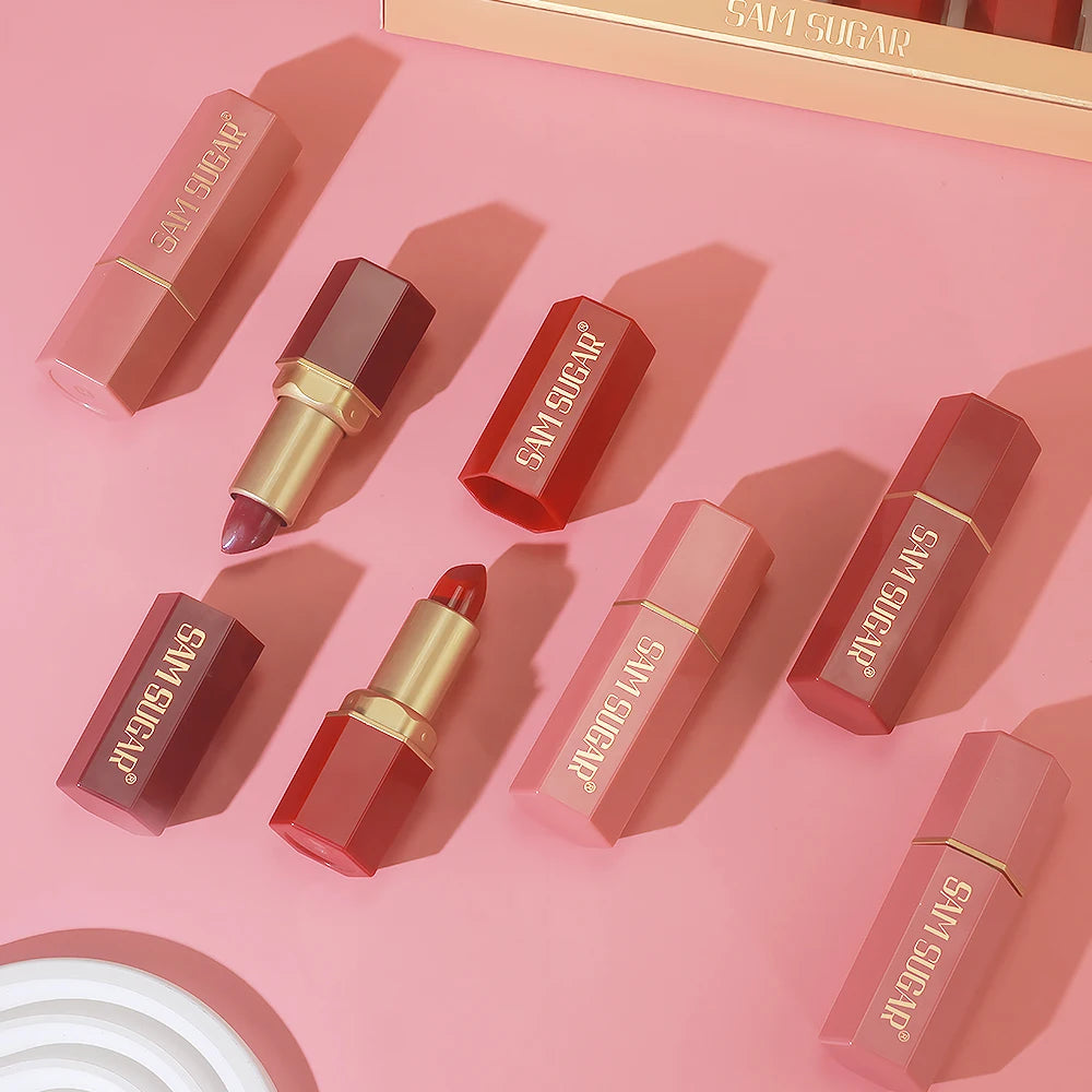 SAM SUGAR Matte Velvet Lipstick Set with Pearlescent Glitter