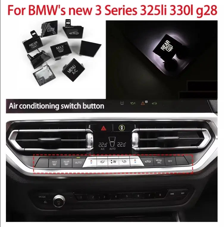 For BMW 3 Series 325li 330i G20 A/C Heater Climate Air Conditioning Control Panel Fan Speed Button Cover by InterCyprus Trading Ltd