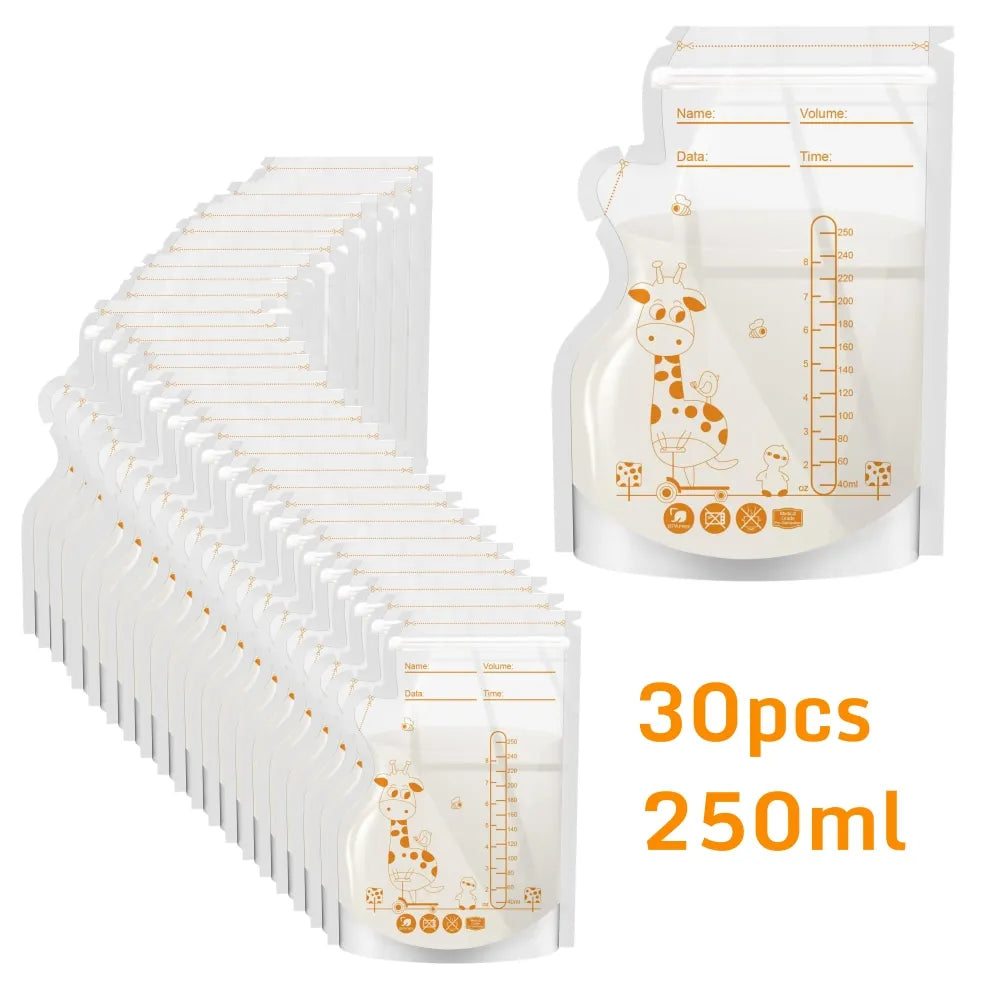 MIGITOS Self-Standing Breastmilk Storage Bags - 250ml, 100pcs, BPA Free 30pcs