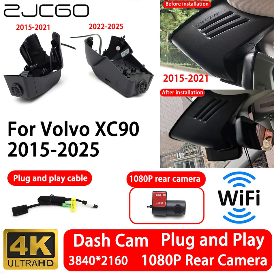 Volvo XC90 Wifi Gece Görüşlü 4K Ön & Arka Video Kaydedici Dash Cam