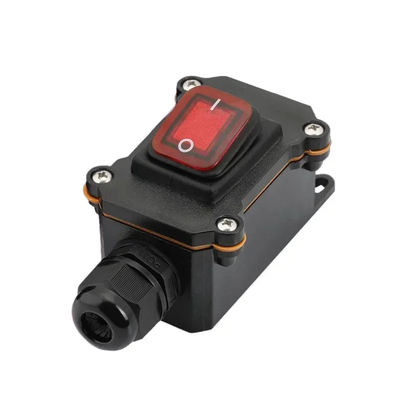 IP65 Waterproof Outdoor Rocker Switch with LED Indicator and Inline Cord