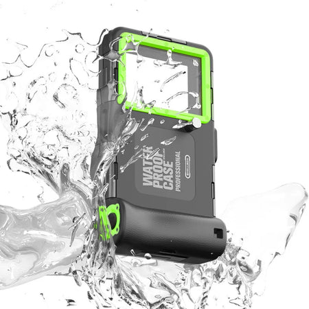 Waterproof Diving Phone Case for iPhone &amp; Samsung - Explore 15m Deep black green