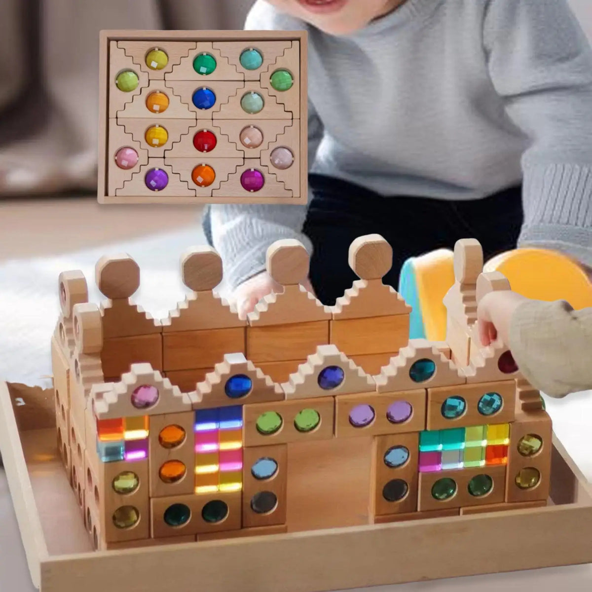 Cube Blocks Set | Sensory Training &amp; Educational Wooden Stacking Toy for Kids Default Title