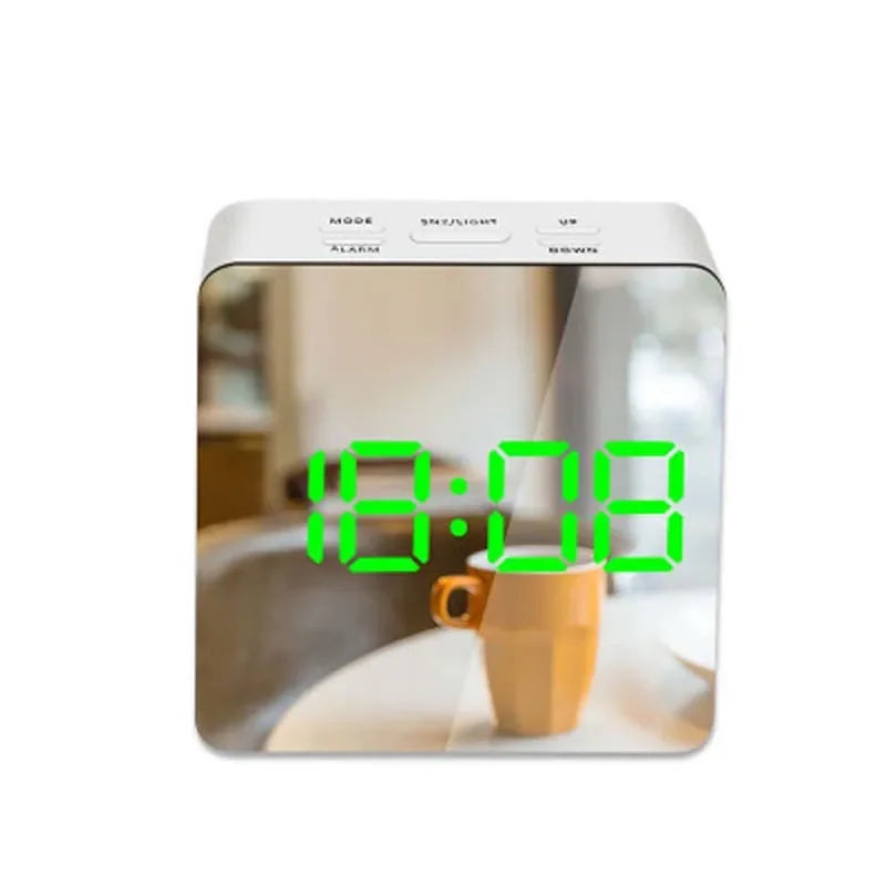 LED Mirror Alarm Clock &ndash; Large Display with Snooze Function A04