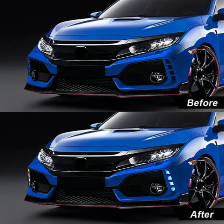 DRL For Honda Civic 10th Generation Type R 2018 2019 2020 202 LED Daytime Running Light Dynamic Turn Signal Lamps Fog by InterCyprus Trading Ltd