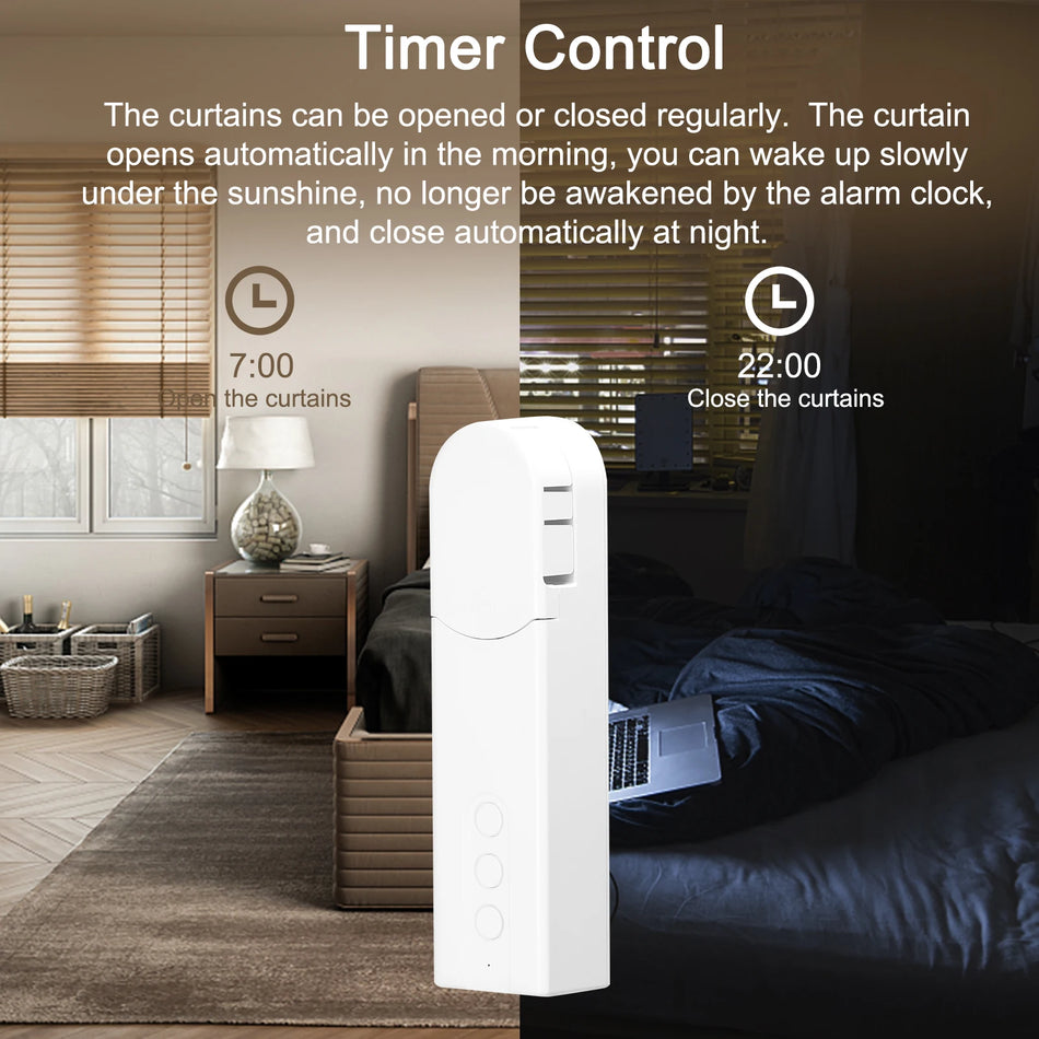 Tuya ZigBee Smart Gardinscontroller Elektrisk Rullgardinsdrivare Timer Ingen Kabel Dragperle Gardinmotor För Alexa Google Home