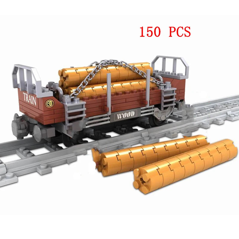 City Train Set Steam Vehicle Cargo Rail &ndash; Lego Compatible 25413 no box