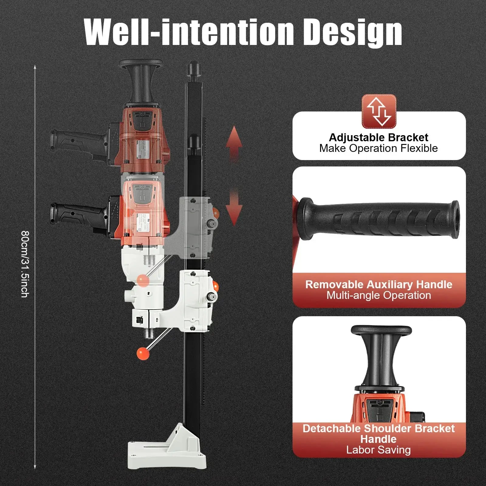 2200W Concrete Core Drill 1200RPM &ndash; Wet And Dry Operation