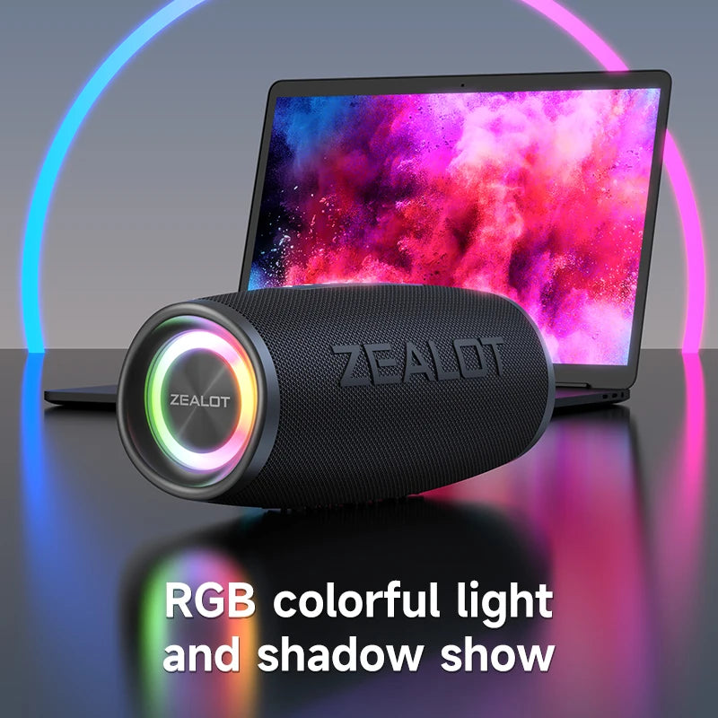 ZEALOT-S56 Speaker &ndash; IPX6 Waterproof 40W Bass RGB Lights