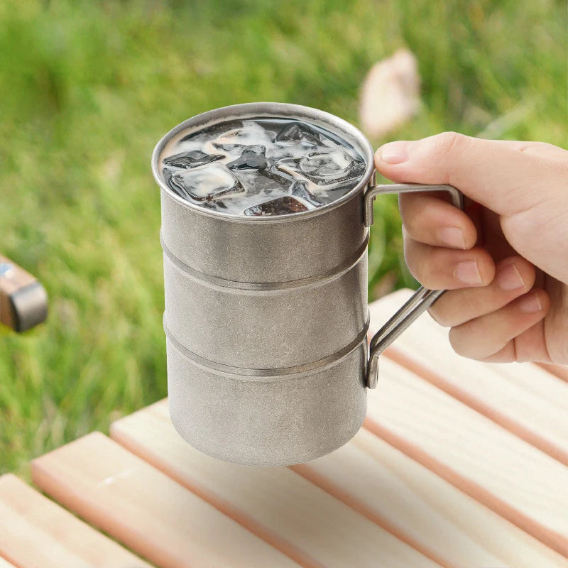 Retro Oil Barrel Mug Coffee Cup - Durable Stainless Steel