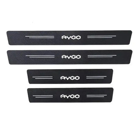 AYGO Car Door Sill Protector Carbon Fiber Anti Scratch 4Pcs for AYGO