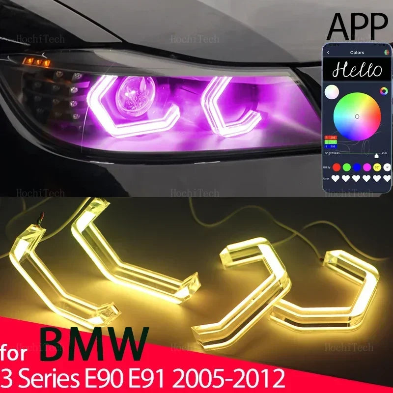 RGB LED enkelisilmärengas BMW 3-sarja E90 E91 M4 -tyylillä sovellushallinnalla