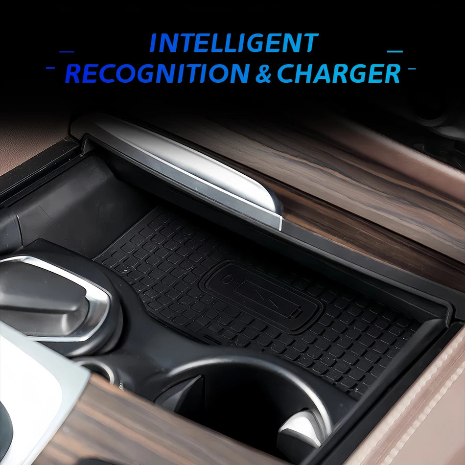 Chargeur de voiture sans fil Qi avec charge rapide 15W pour BMW Série 5 2018