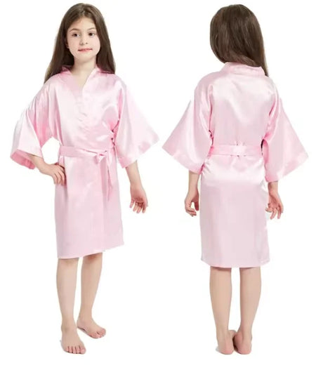 Pink Satin Silk Kids Robes - Soft, Stylish &amp; Comfortable As the photo show / XL