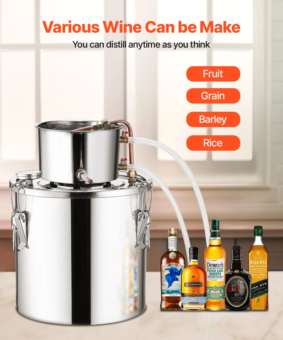 SucceBuy 3 5 8 Galonów Stalowy Destylator Miedziana Cewka Zestaw