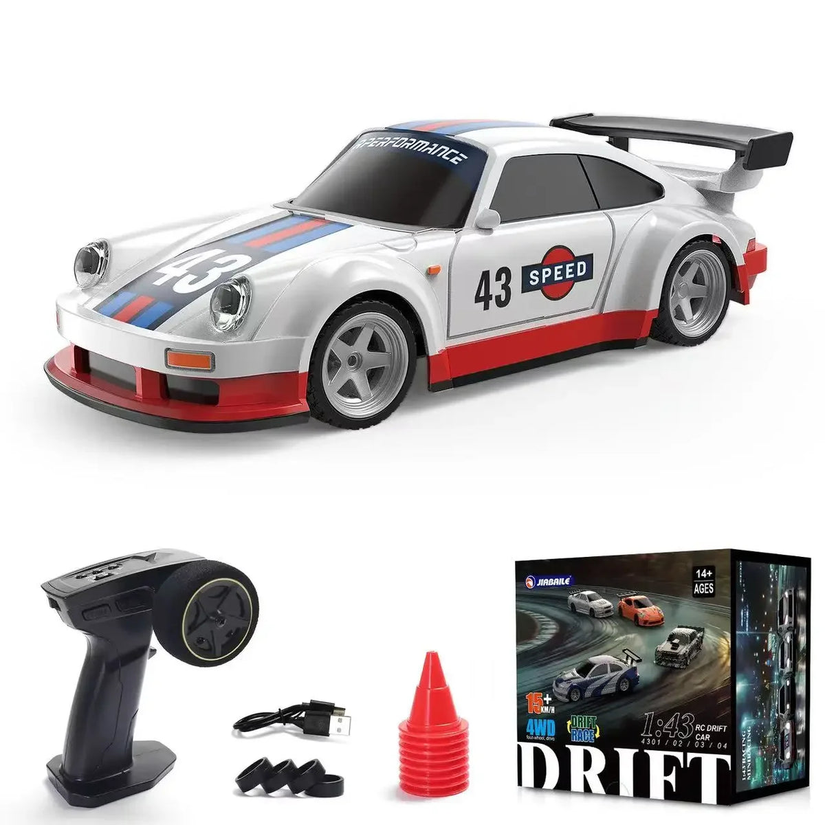 One Forty Three RC Drift Car &ndash; Gyro Stabilization System White